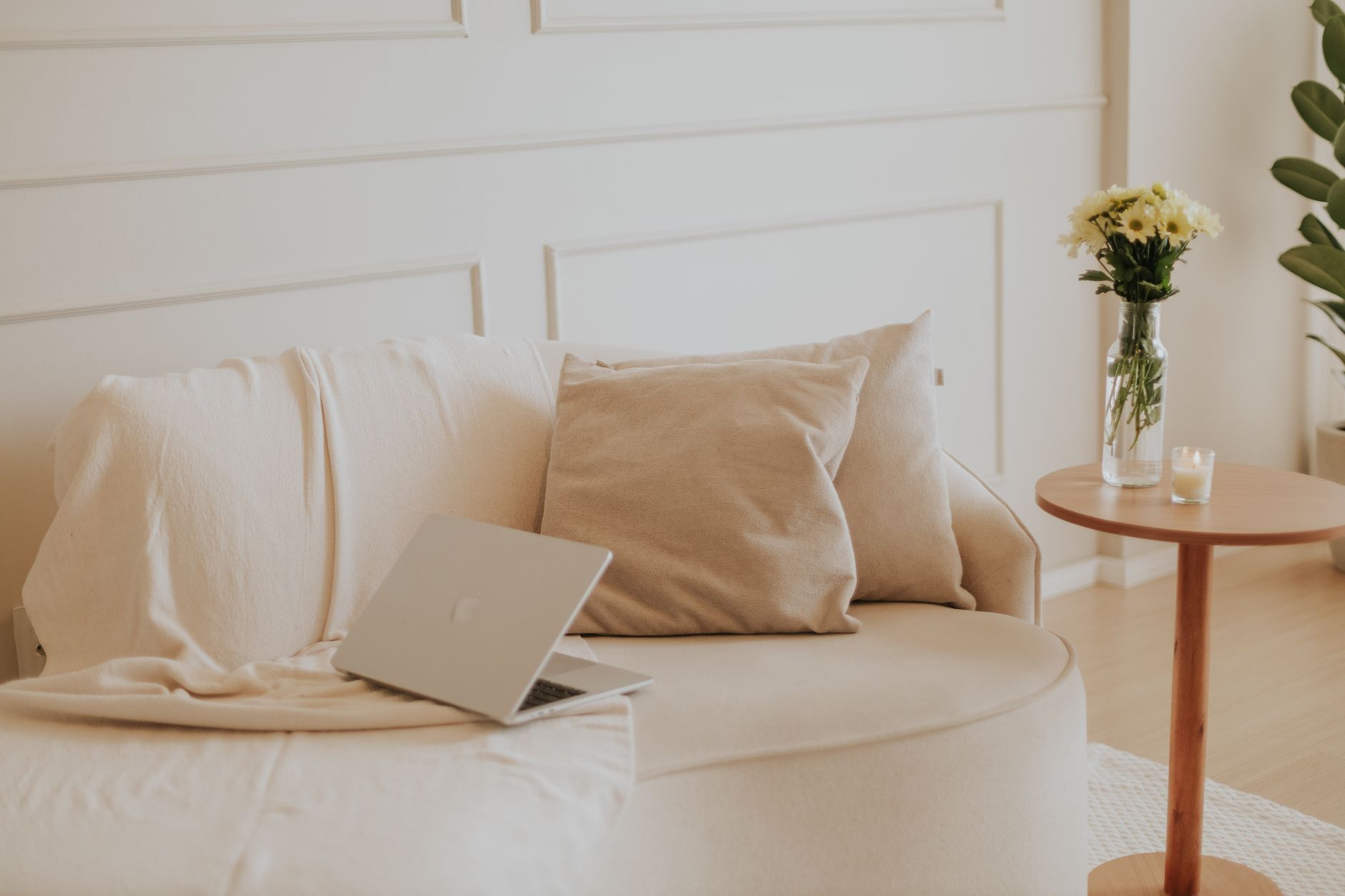 Pequeno empresário e equipe colaborando em um escritório acolhedor enquanto revisam o design de um site no laptop